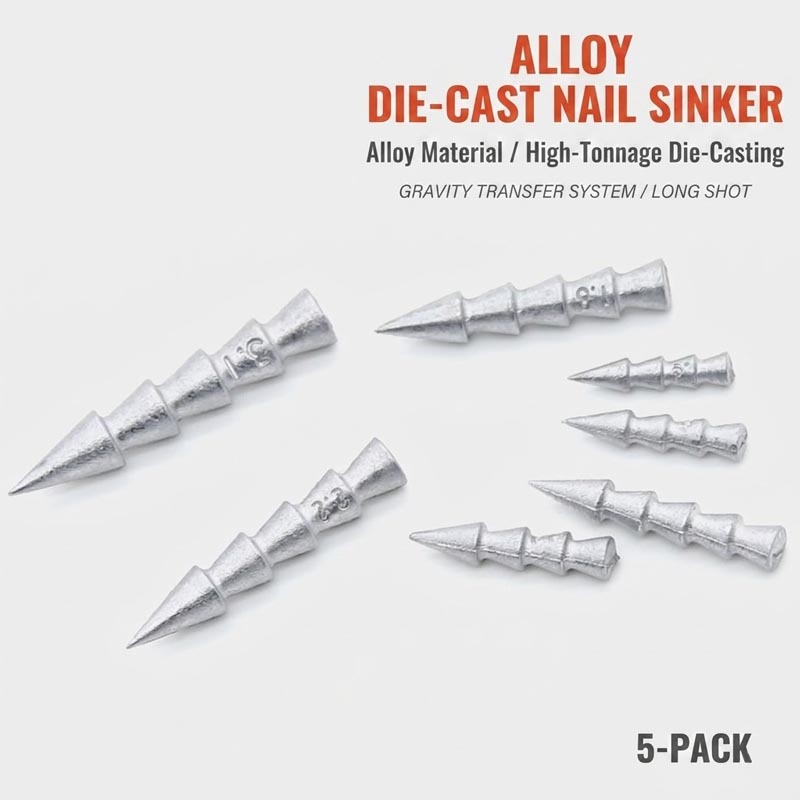 Soft Plastic Lure - Lead-Free Alloy Nail Sinkers for Neko