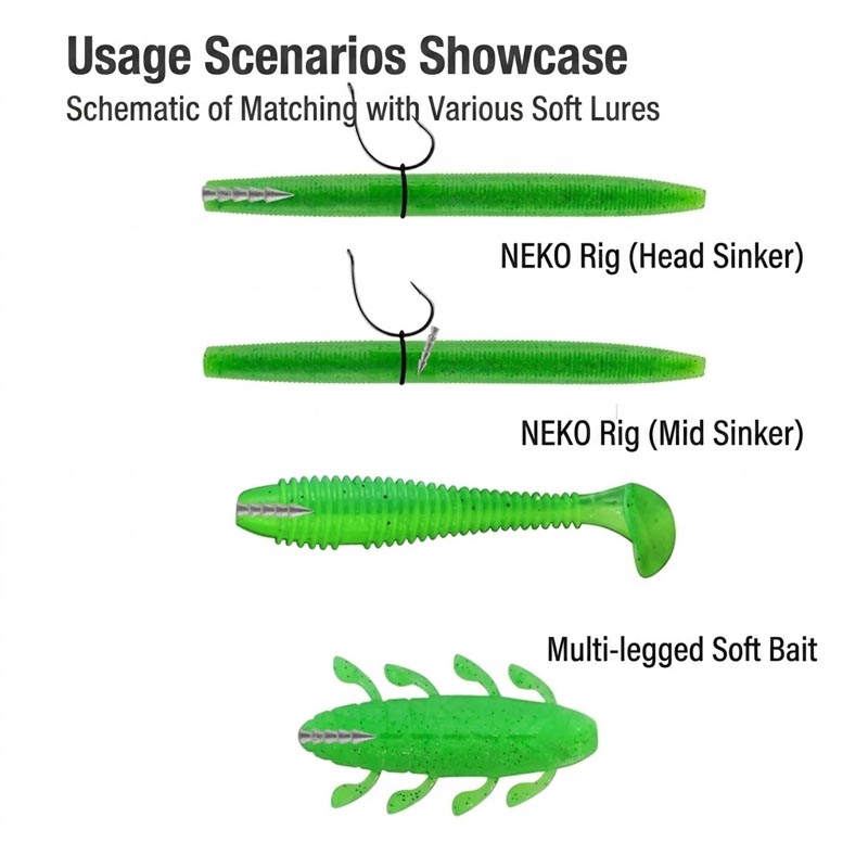 Lead-Free Alloy Nail Sinkers f - Soft Plastic Lure ulasan dan harga