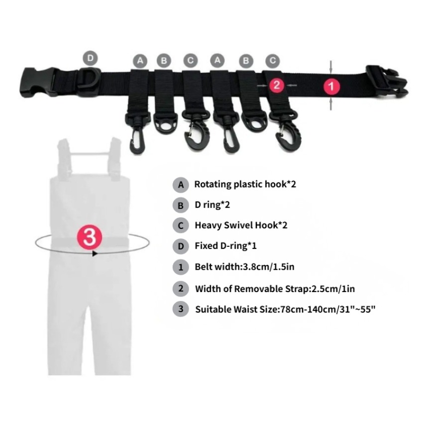 1Pcs Adjustable Wading Belts F - Fishing Equipment Hanger ulasan dan harga
