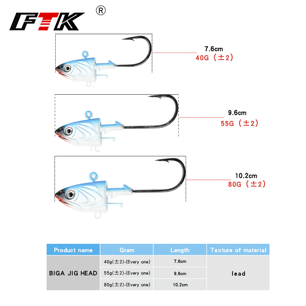 FTK 2PCS Jig Head Fishing Hook - Jig Head Lure ulasan dan harga